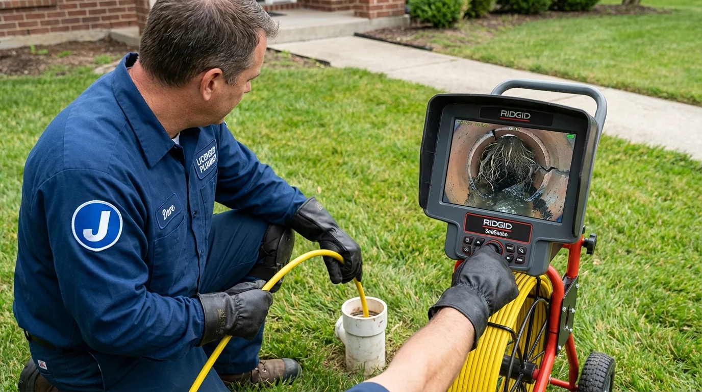 Sewer camera inspection being performed by Johns Plumbing LLC in Estero